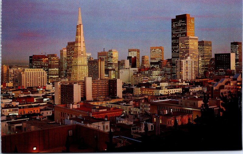 USA Skyline San Francisco California Chrome Postcard 09.99