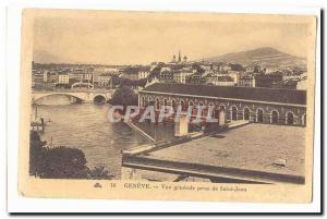 Switzerland Geneve Old Postcard General View from Saint John