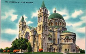 VINTAGE POSTCARD THE NEW CATHEDRAL CATHOLIC CHURCH AT ST. LOUIS MISSOURI 1940s