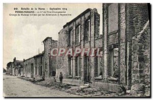 Old Postcard Battle of the Marne in September 1914 Pierre-Morains houses Grou...