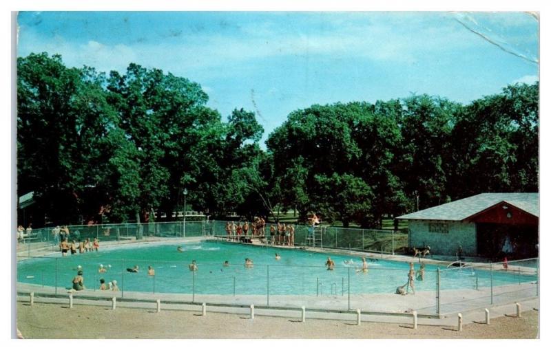 1959 Riverside Bible Camp Pool and Bath House, Story City, IA Postcard