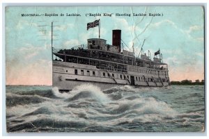 1921 Rapids King Shooting Lachine Rapids Montreal Quebec Canada Postcard