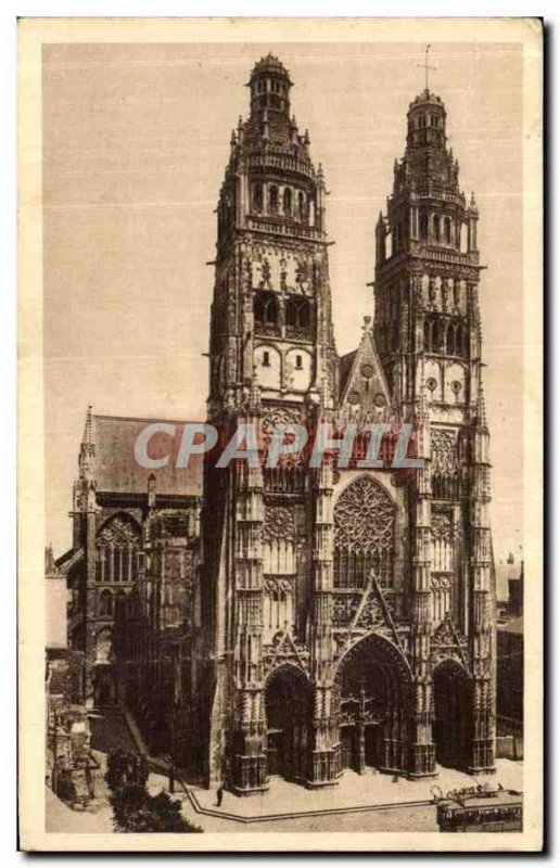 Old Postcard The Cathedral St Gatien Tours