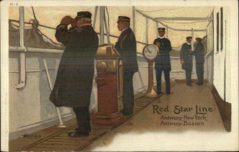 Red Star Line Steamship Captain Pilot House? Cassiers H-2 Postcard c1905