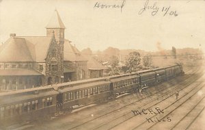 Niles MI M. C. R. R. Railroad Station Train Depot Real Photo Postcard