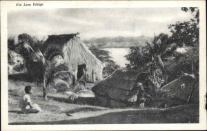 Viti Levu Fiji Huts c1940s Postcard
