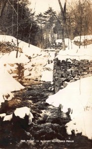 Real Photo Postcard The Brook in Winter in Middlesex Fells, Massachusetts~121699