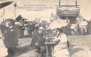 Querqueville France Saint Cliai Fair Drinking Cider Vintage Postcard AA69883