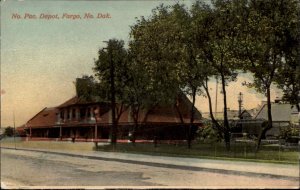 FARGO ND North Pacific Railroad Depot c1910 Postcard