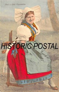 CZECH REPUBLIC~KROJ z OKOLI PLZENSSKEHO~NATIONAL COSTUME~1917 PHOTO POSTCARD