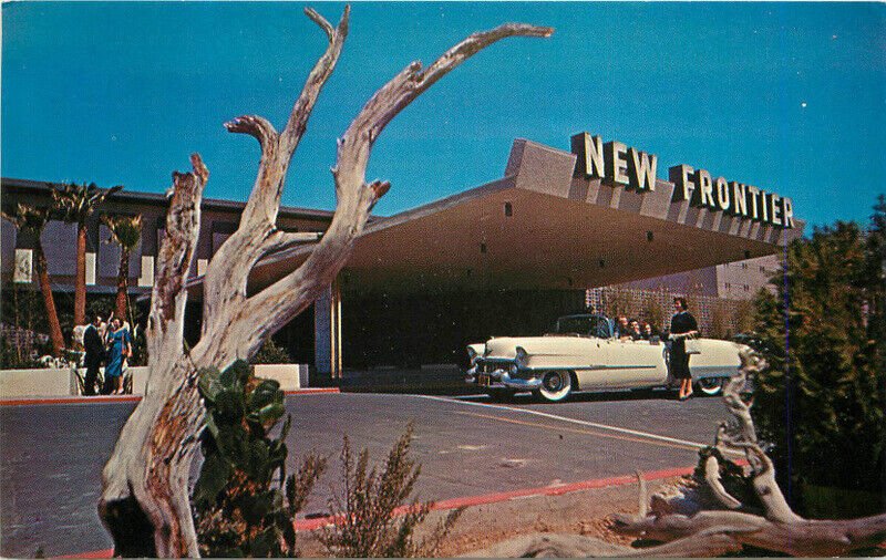 Nevada Las Vegas New Frontier Hotel Cadillac 1950s Postcard Western 22-10514