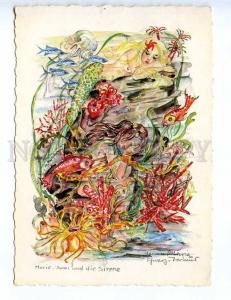 221916 GERMANY mermaids Sirene FISH corals Old Korsch postcard