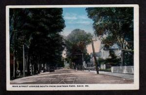 ME Main Street from Eastman Park SACO MAINE Postcard PC