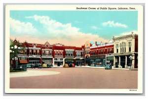 Vintage 1940's Postcard Southeast Corner of the Public Square Lebanon Texas