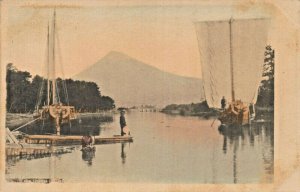 JAPAN~MT FUJI FROM TACONOURA (TOCAIDO)-1900s PHOTO POSTCARD
