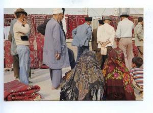 192801 IRAN GORGAN Turkaman rug bazaar old photo postcard