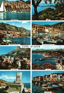 Cote D'Azur Wonderful Landscapes Of French Riviera Monte Carlo France, Postcard