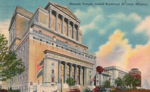 Vintage Postcard 1948 Masonic Temple Lindell Boulevard St. Louis Missouri MO