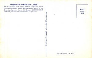 SS President Lincoln American President Line Ship Postcard