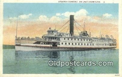 Steamer Vermont, On Lake Champlain, New York, NY USA Steam Ship 1929 crease