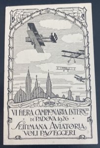 1926 Italy Picture Postcard Cover Early Aviation International Fair Airmail Week