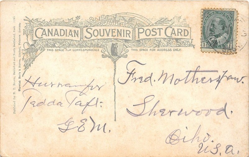 H69/ Battleford Canada Postcard Saskatchewan c1910 Main Street Stores 91