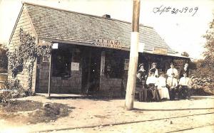 Hanson MA Trolley A. L. Dame Waiting Room 1909 Real Photo Postcard 