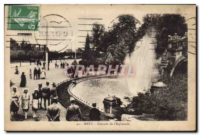 Old Postcard Metz Esplanade Cascade