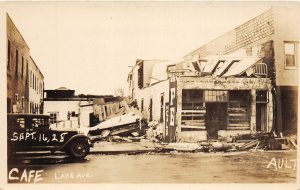 J7/ Ault Colorado RPPC Postcard c1910 Lake Ave Cyclone Disaster 154