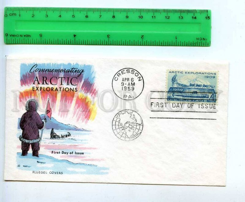 242316 USA 1959 year ARCTIC EXPLORATION Fluegel FDC