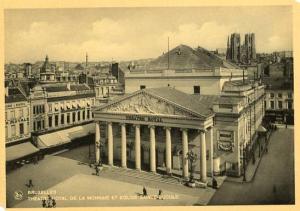 Belgium - Brussels, Royal Theatre of Monnaie & Church of St. Gudule  *RPPC