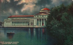 Vintage Postcard Field's Columbian Museum Jackson Park Canoeing Chicago Illinois