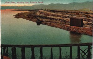Panama Gatun Dam Showing Lake Panama Canal Vintage Postcard C099