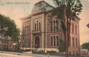 Circa 1909 Library in Haverhill, Mass. Postcard