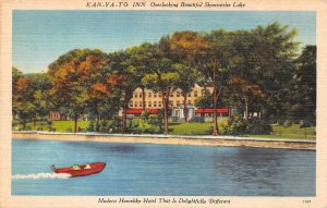 Skaneateles, NY New York  KAN-YA-TO INN  Lake & Hotel View  ca1940's Postcard