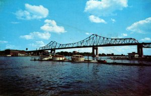 Wisconsin La Crosse Cruisers Anchored At Yacht Club On Mississippi River