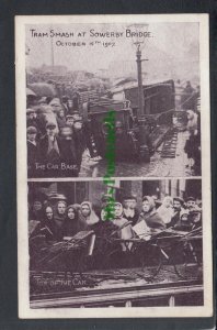 Yorkshire Postcard - Tram Smash at Sowerby Bridge SW2906