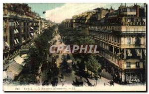 Old Postcard Paris Montmartre Boulevard