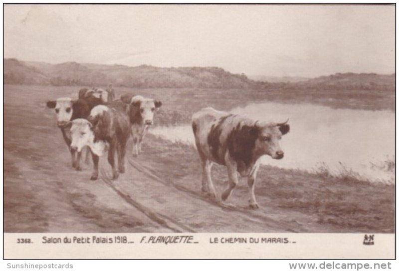 Cows Salon Du Petit Palais 1918 Paris F Planquette Le Chemin Du Marais