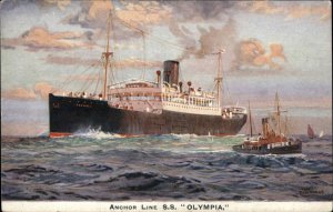 Steamship Boats, Ships Olympia Anchor Line c1900s-20s Postcard