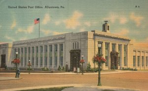 Vintage Postcard 1952 United States Post Office Building Allentown Pennsylvania