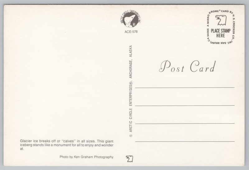 Alaska~Glacier Ice~Iceberg~Continental Postcard