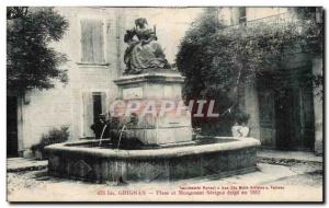 Old Postcard Grignan Place and Monument Sevigne Erige in 1857