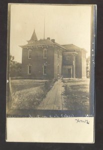 RPPC COLUMBUS JUNCTION IOWA HIGH SCHOOL BUILDING REAL PHOTO POSTCARD