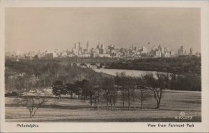 RPPC Postcard View from Fairmount Park  Philadelphia PA