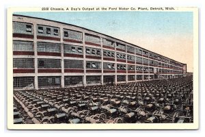 Chassis A Day's Output Ford Motor Company Plant Detroit Michigan c1917 Postcard