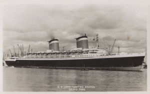 US Lines United States Ship Liner Tons Ferry Old Real Photo Postcard