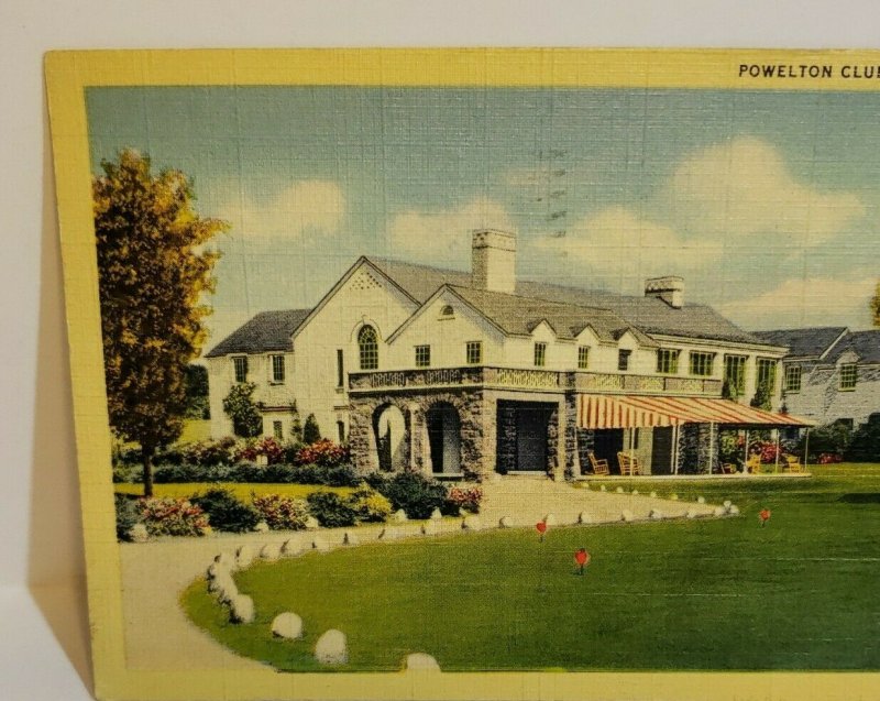 Vintage Postcard Powelton Club Newburgh New York 1944 linen 712