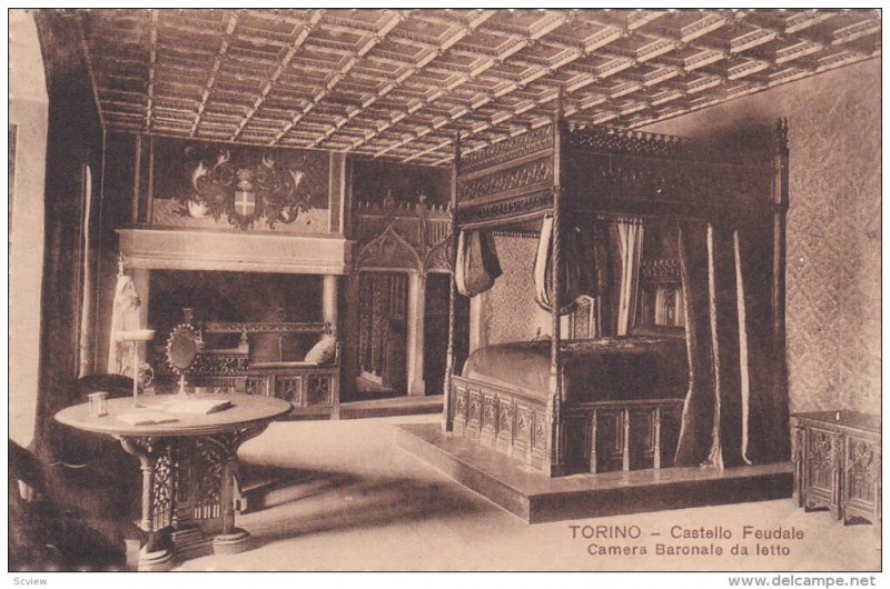 TORINO, Piedmont, Italy, 1900-1910's; Castello Feudale Camera Baronale Da Letto