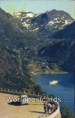 Utsikt fra Ornesvingen Geiranger Norway Writing On Back 